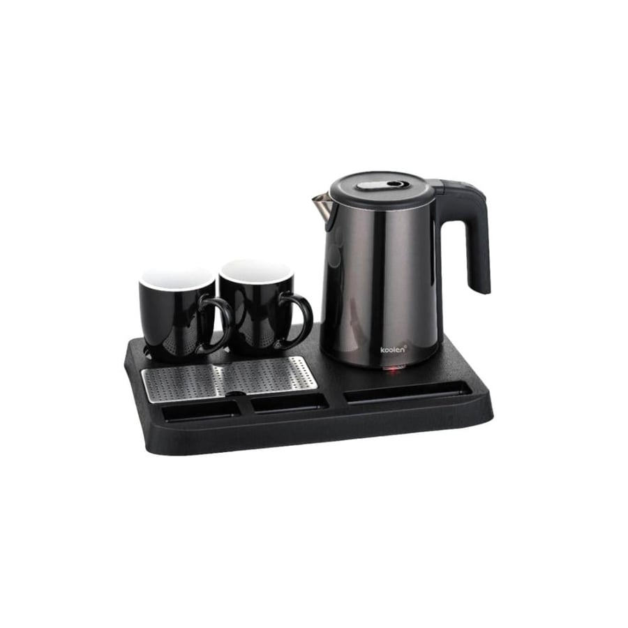 Kolin electric kettle set with two cups and tray, gray color 800102064