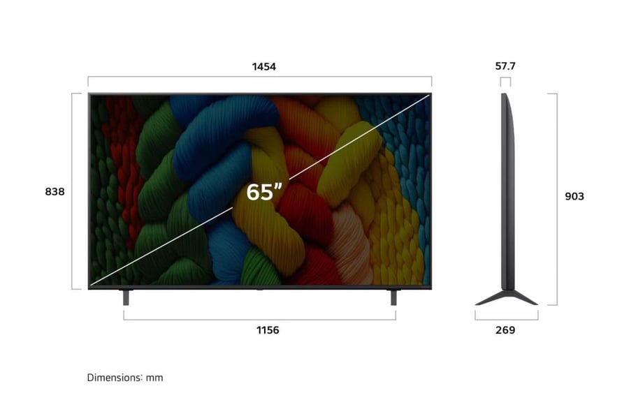 LG 65-inch Smart Webos screen - Magic Remote - 65NANO80A6A