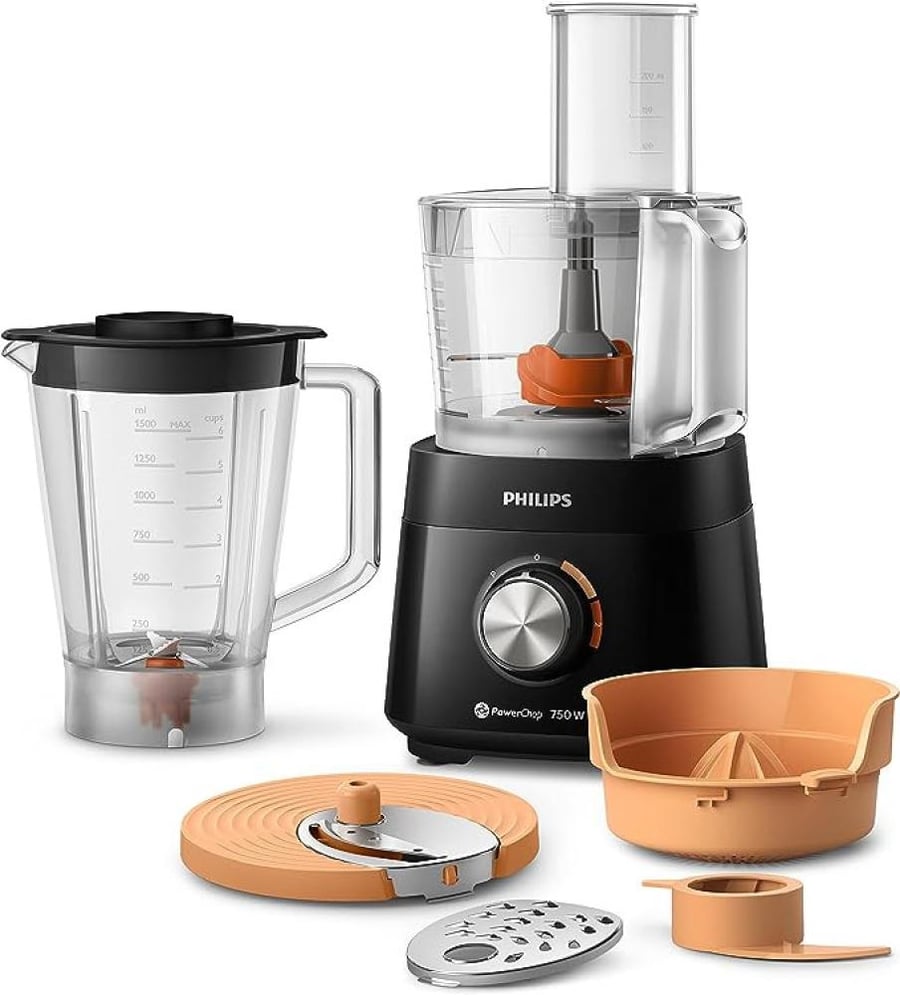 Philips food processor 1.5 liter - 750 watt - two speeds - black - HR7302/90
