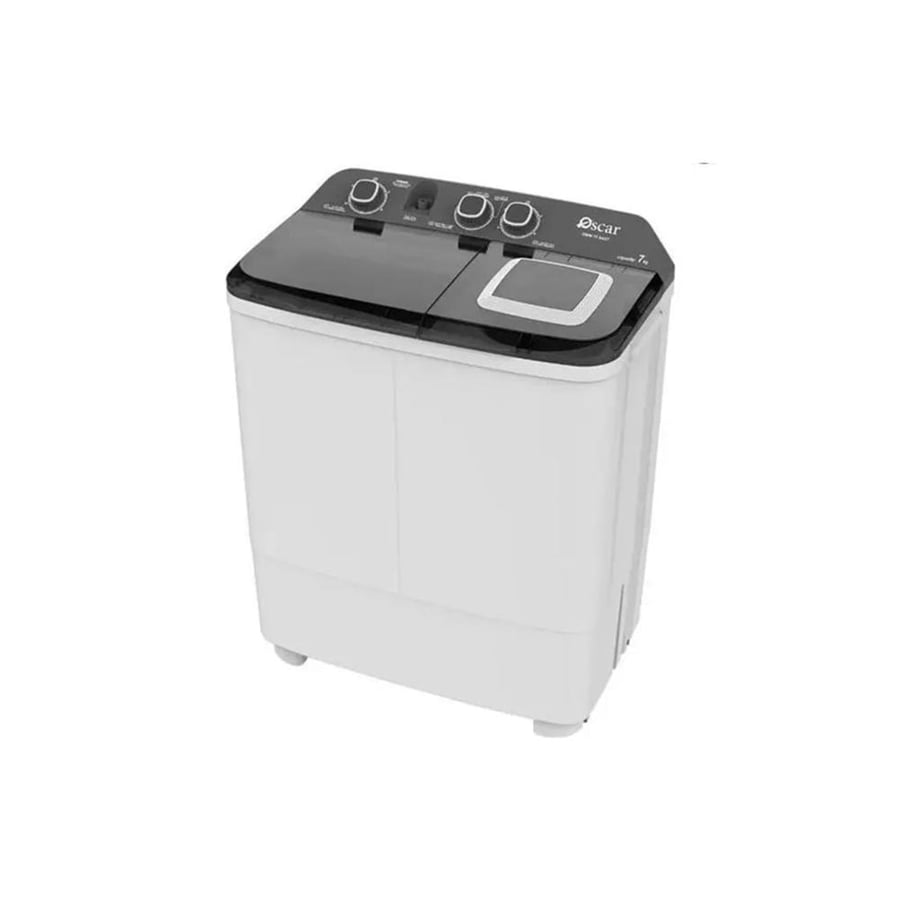 Oscar double tub washing machine 7 kg semi-automatic white color model OWM7KG