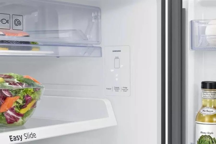 Samsung two-door refrigerator 18.6 feet 528 liters inverter Wi-Fi no frost silver color model RT53DG7A10S9