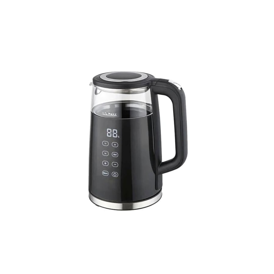Kolin black digital kettle with transparent part and temperature control 800102024