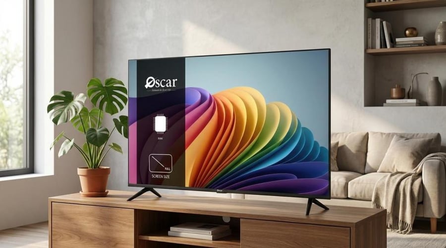 اوسكار شاشة الذكية 50 بوصة WebOS بدقة 4K - إطار نحيف مع ريموت - OS50HW4KM