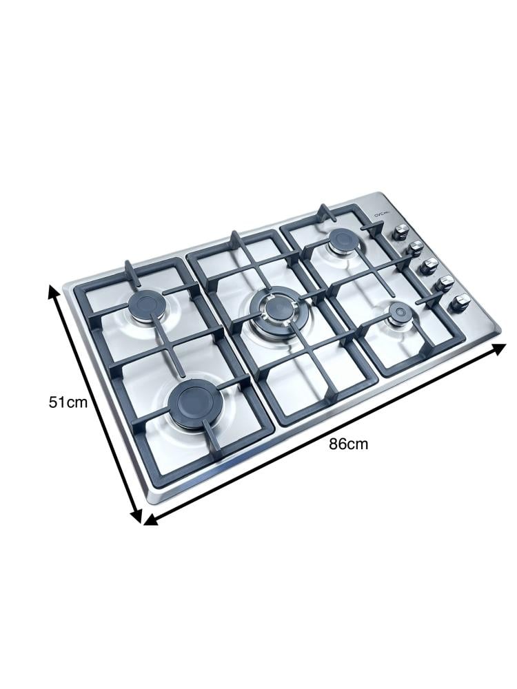 جي في سي برو سطح غاز 5 شعلات 90×60 سم تركي منصب ثقيل - GVCSI-9060-2
