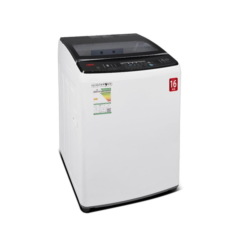 غسالة تعبئة علوية هام 16 كيلو أبيض inverter نسبة التنشيف 75% عدد الدورات 680 دورة عدد البرامج 8 برامج موديل HWM16W-23N