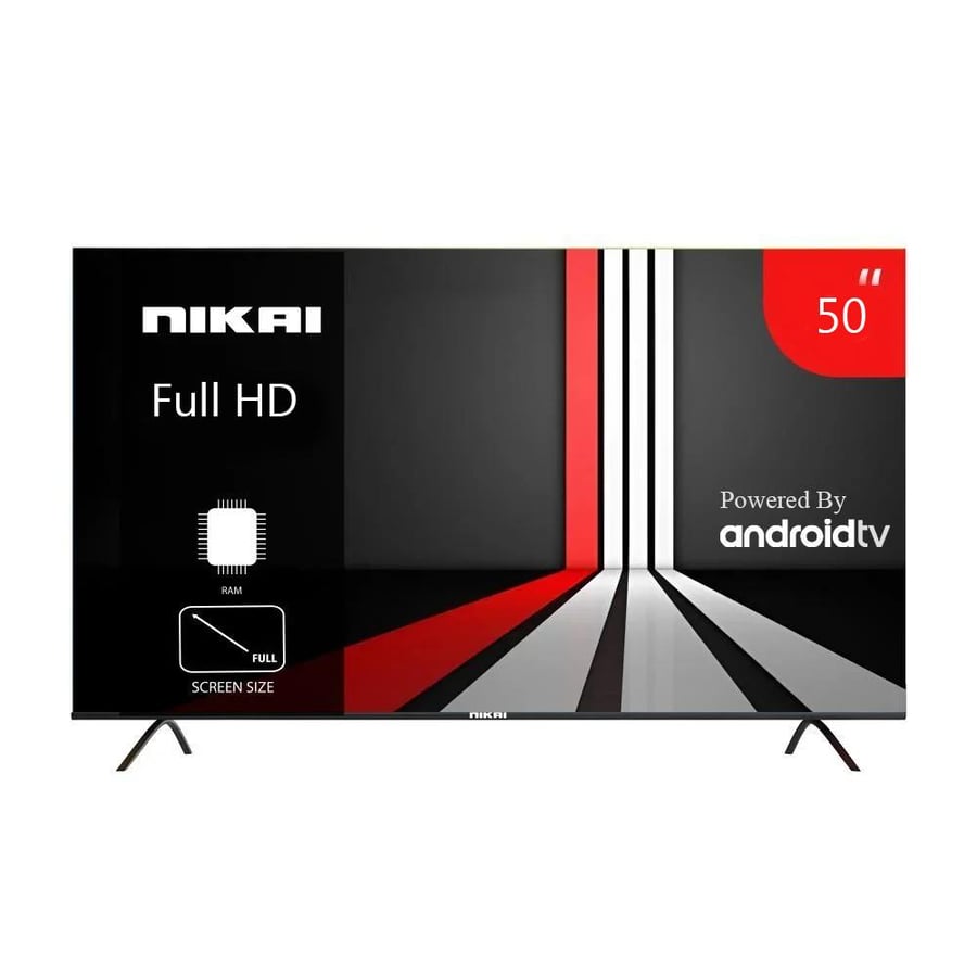 Nikai 50-inch Smart TV screen - Android 14 system - FHD resolution - Black - NTV5000SLED