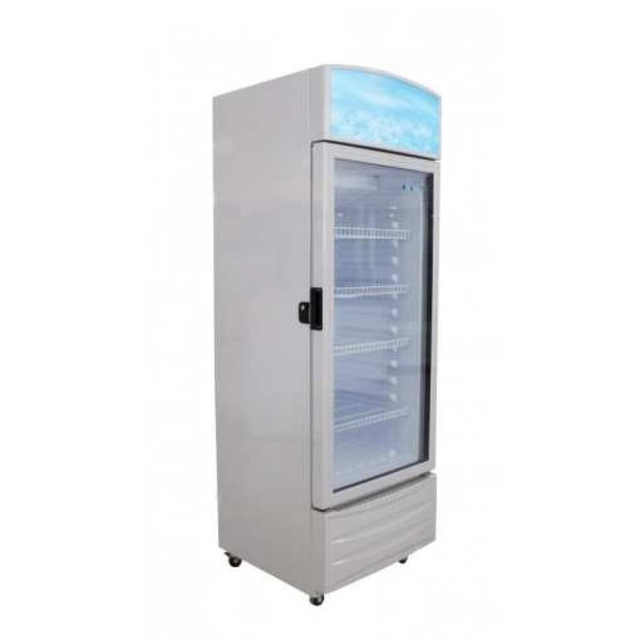 بانكول ثلاجة عرض باب واحد زجاجي 9 قدم مكعب  250 لتر لون أبيض موديل BANCOOL XLS-250W