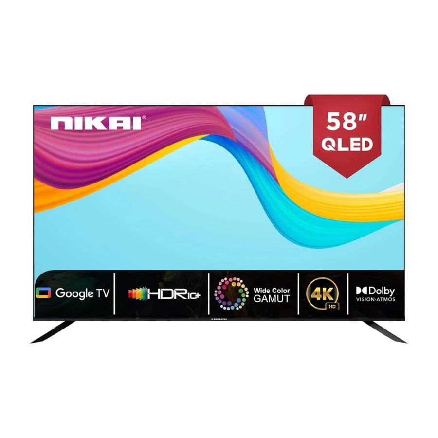 نيكاي  شاشة سمارت 58 بوصة QLED بنظام جوجل 4K UHD - دولبي اتوموس - NPROG60QLED