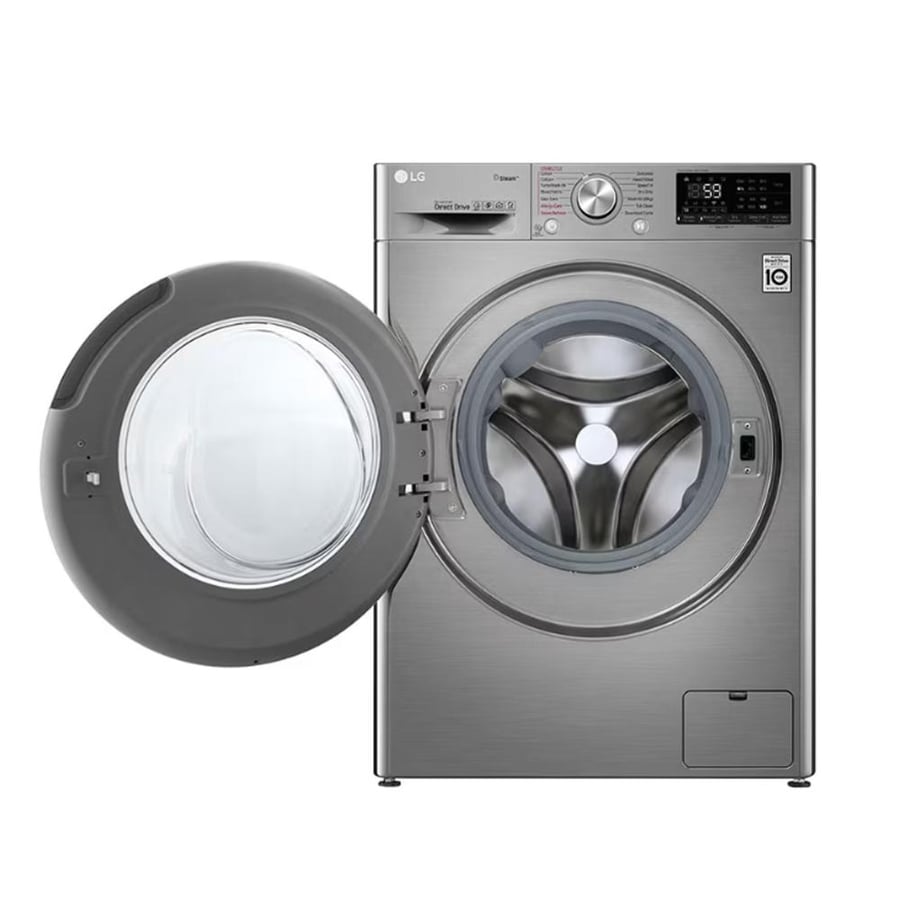 LG automatic front load washing machine 10.5 kg capacity 100% drying - Silver Steel - WSV1107XMT