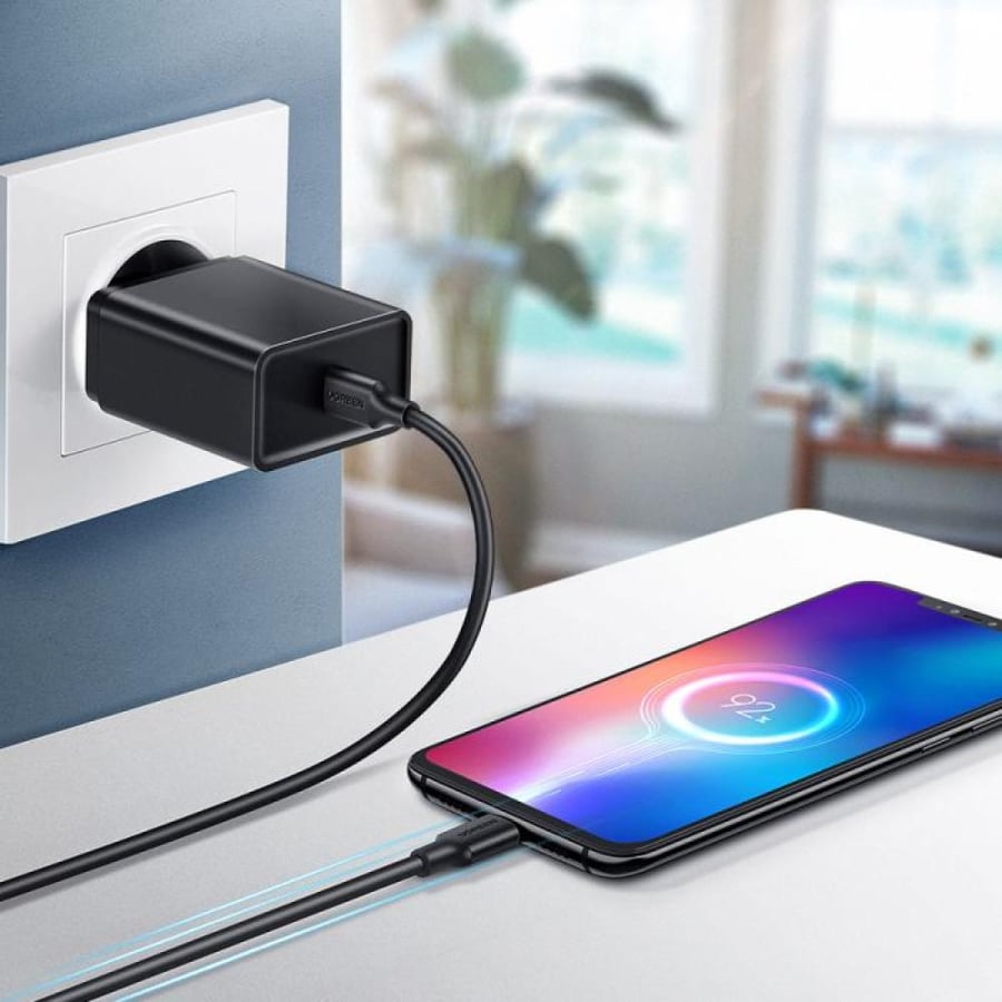 سلك شاحن يوجرين من USB-C إلى USB-C بطول 3م - أسود ضمان سنتين