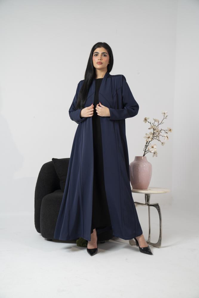 عباية كريب كحلي خفيف بقيطان الامام والخلف