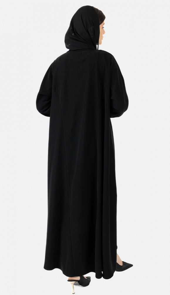 عبايه بالطو كريب - اسود