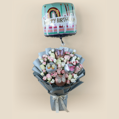 Birthday bouquet and balloon
