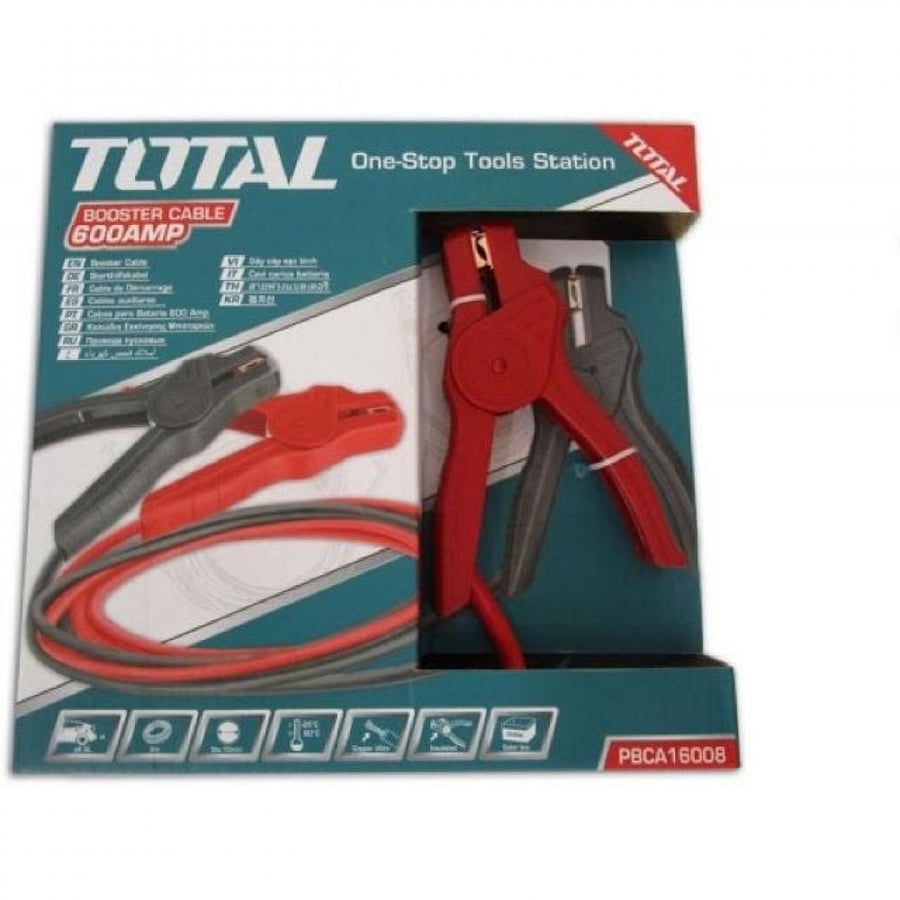 اشتراك سيارة TOTAL 600A 10MM-3M يد فيبر ثقيل بعلبة
