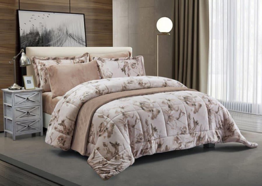 Winter velvet bedspread for two, 7 pieces