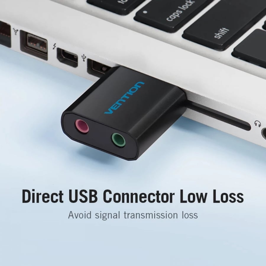 فينشن | كرت صوت خارجي محول usb الى مدخل سماعة و ميكروفون Vention | USB External Sound Card Audio Interface AUX