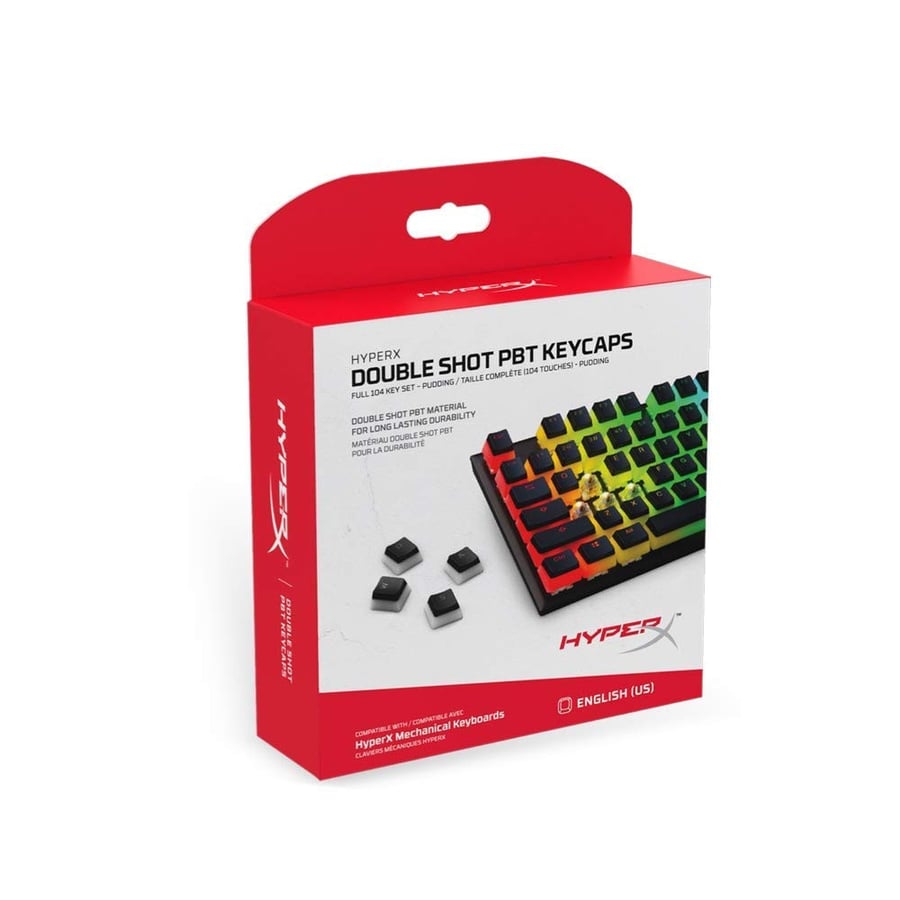 HyperX Double Shot PBT Keycaps - مجموعة أغطية مفاتيح ميكانيكية أنيقة وعالية الأداء