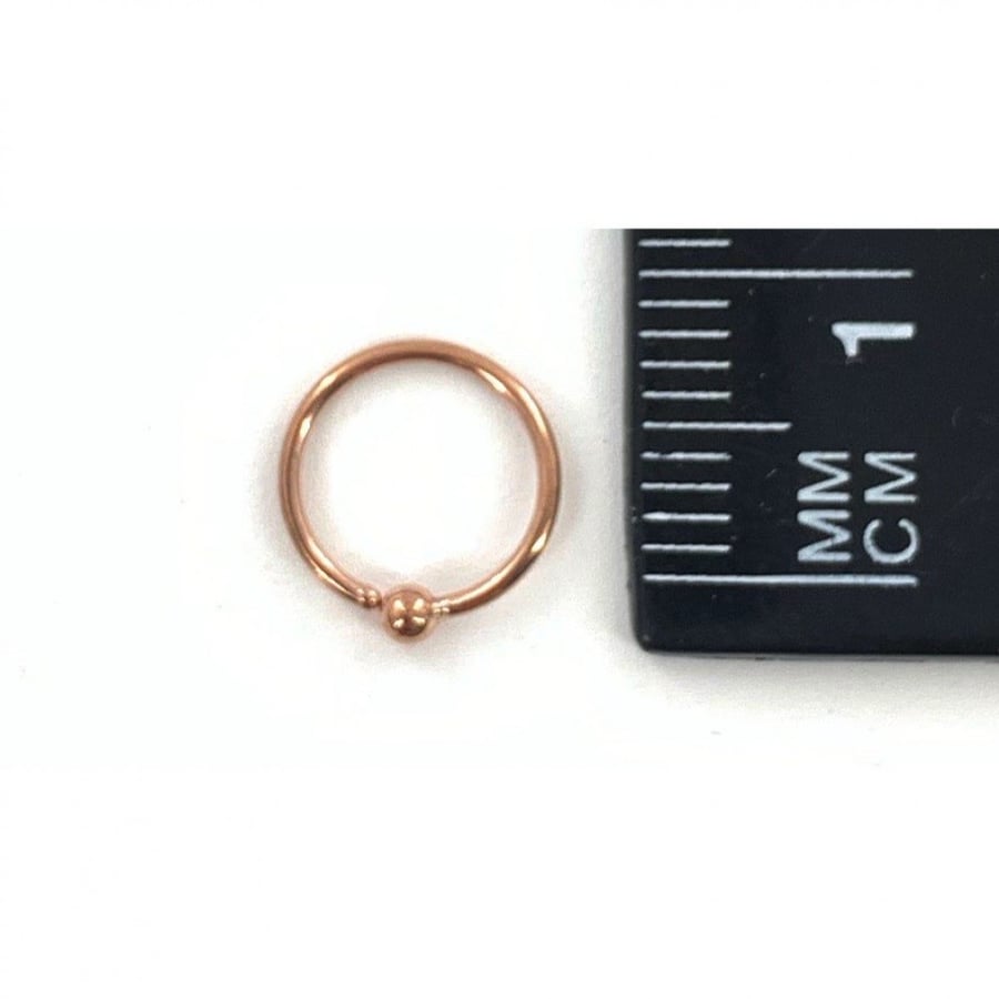 20g Rose Gold Fixed Ball Hoop
