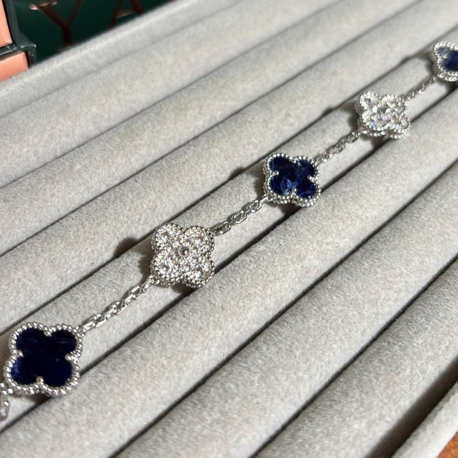 Vintaj bracelet, Ampera, with pietersite stone, half zircon, silver