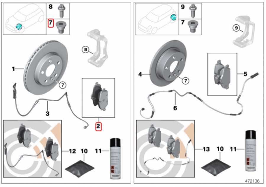 فرامل اماميه كوبر BLUE PRINT