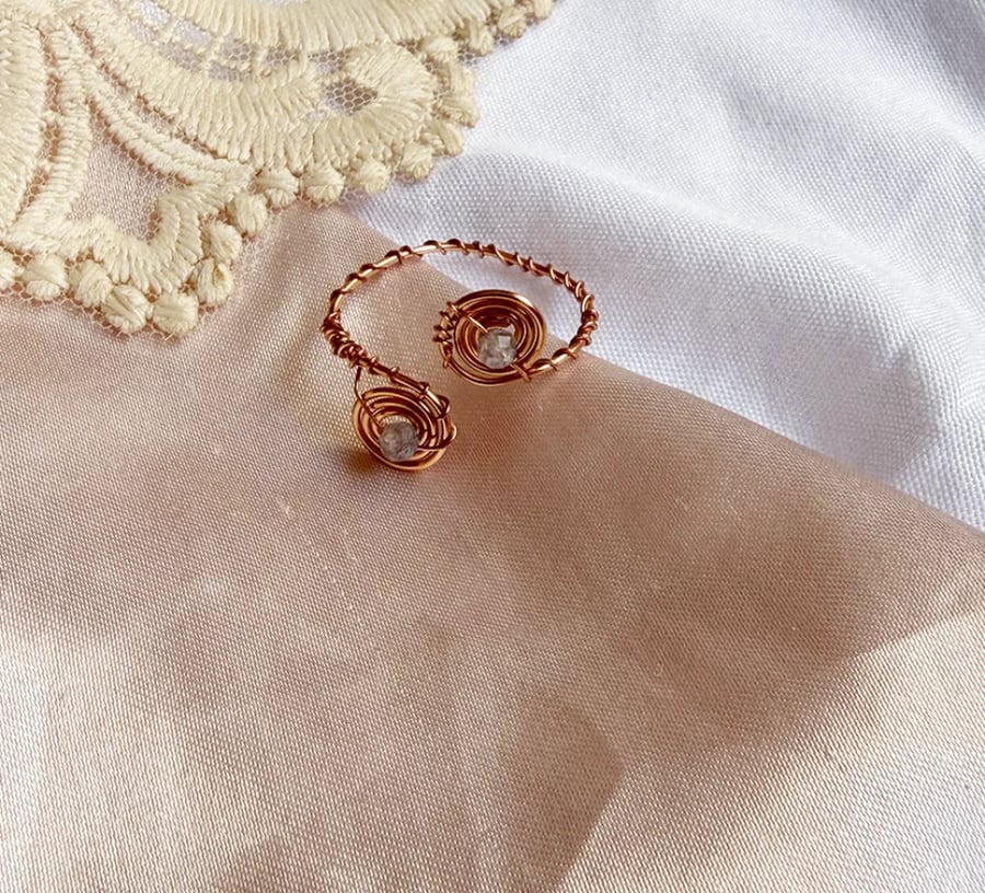 Labrodite x Copper Adjustable Ring