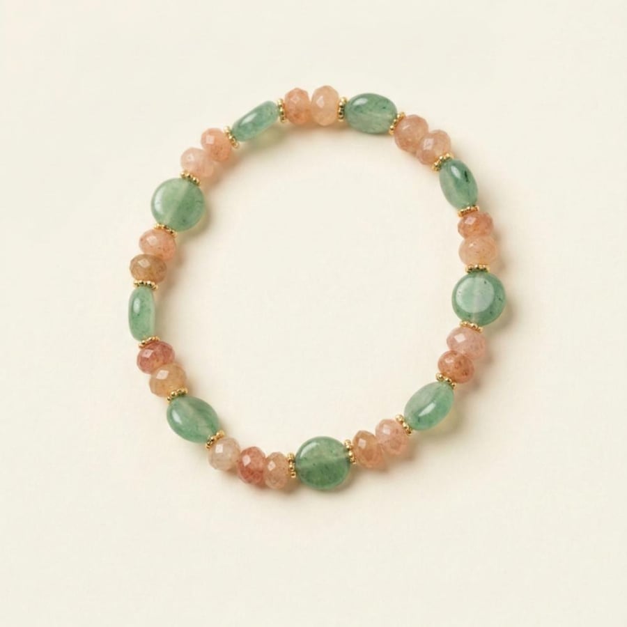 Fluorite × Strawberry Quartz Bracelet