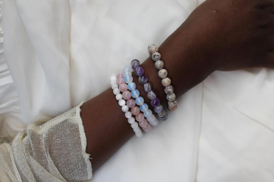 Leopardskin Jasper Bracelet - A VERY UNIQUE COLOR