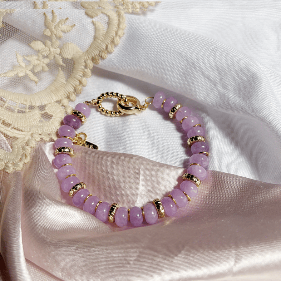 Kunzite 18K Gold Plated Bracelet