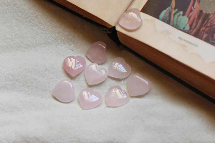 Heart Shaped Rose Quartz Healing Tumbled Stone