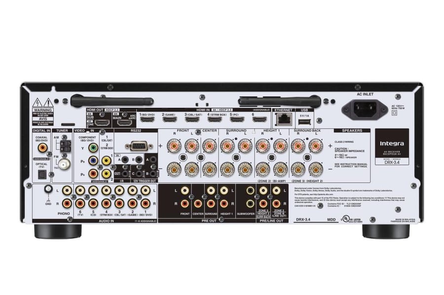 Integra DRX-3.4 9.2-channel home theater receiver with Dolby Atmos
