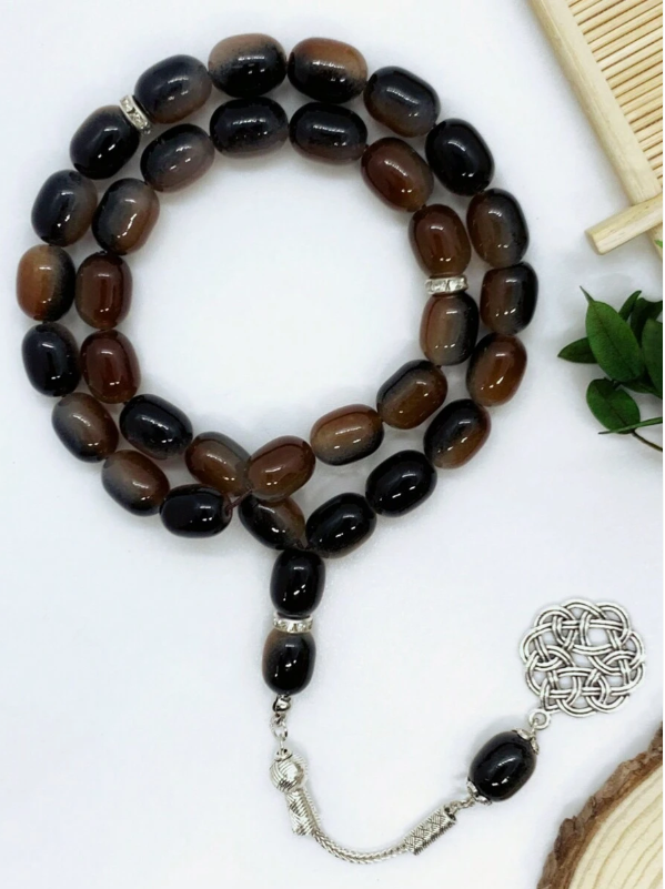 Brown glass prayer beads