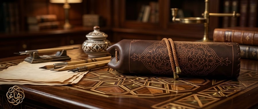 محفظة أقلام جلدية