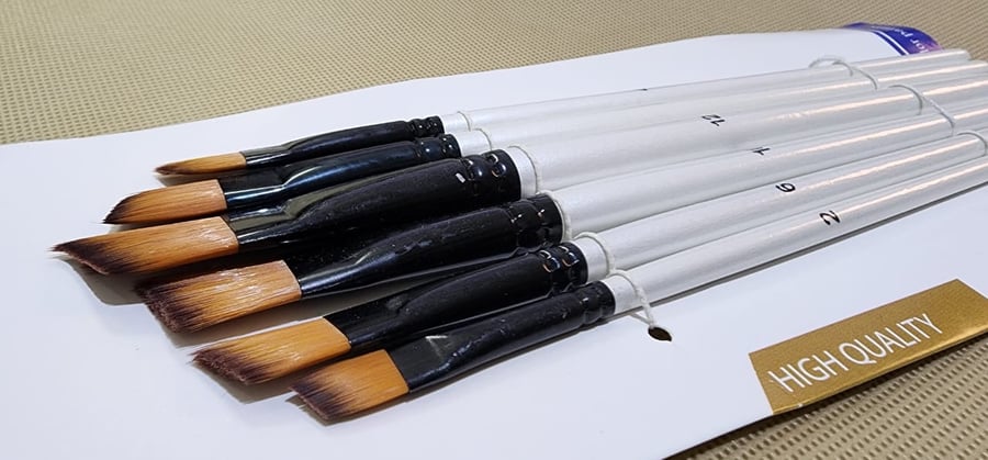 12 ريشة لرسم بالإكريليك والماء على الوجه والصخور والقماش