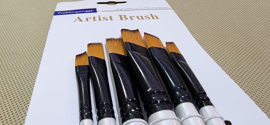 12 ريشة لرسم بالإكريليك والماء على الوجه والصخور والقماش
