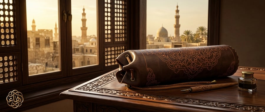 محفظة أقلام جلدية