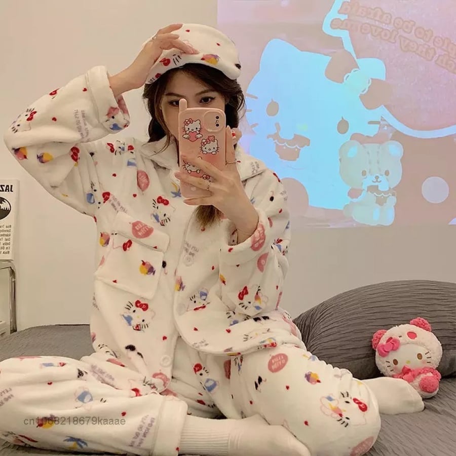 بجامة هيلو كيتي الشتوية - hello kitty