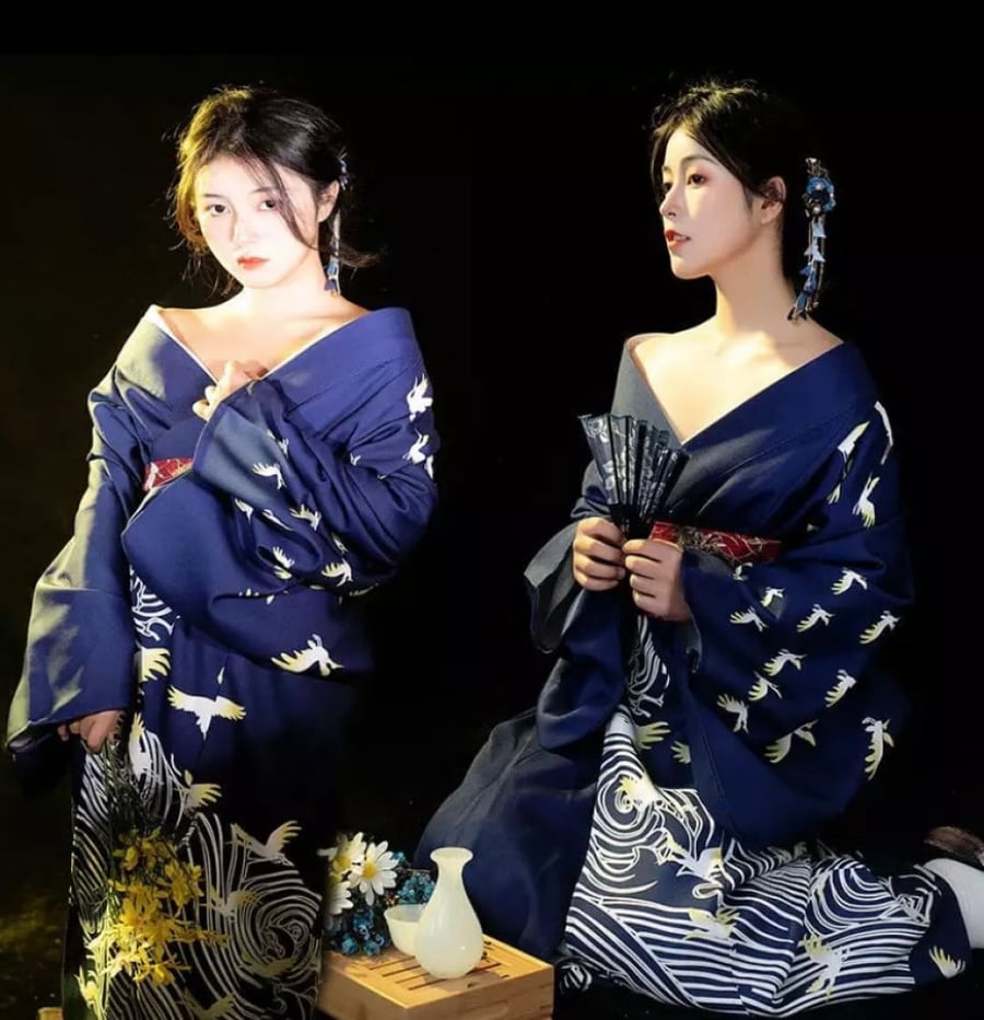 كيمونو ياباني طويل متنوع - kimono