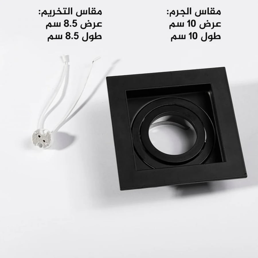 فريم سبوت لايت مفرد اسود الشكل من الجانب صورة 4