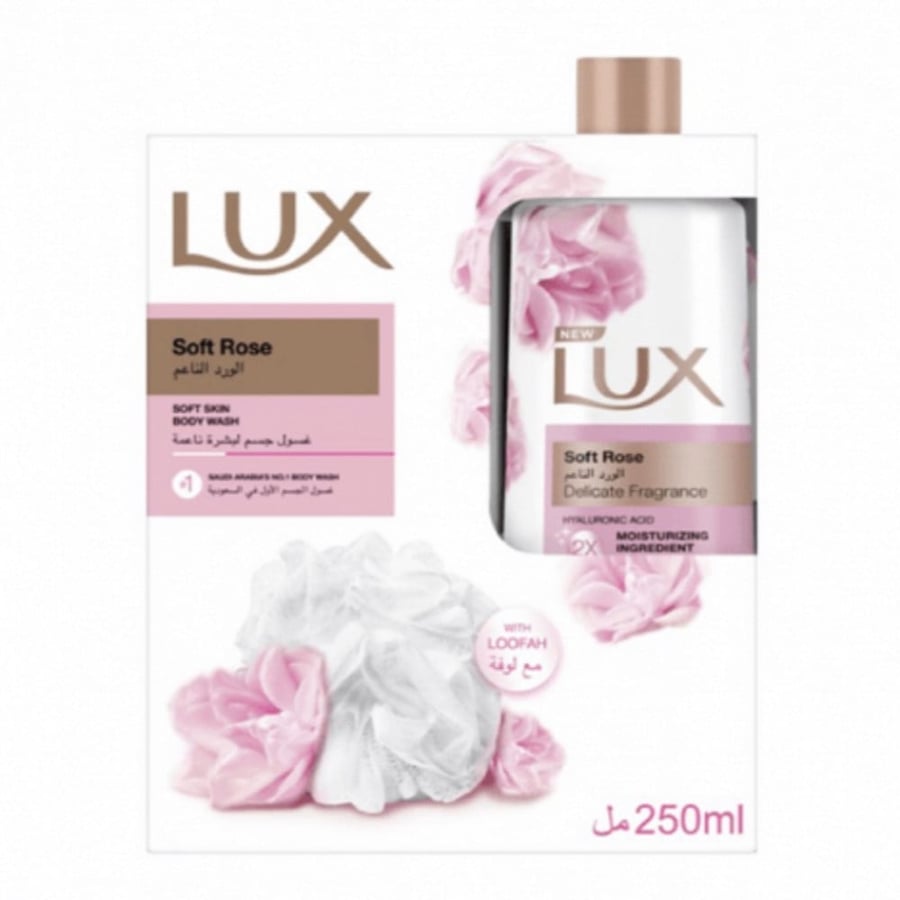 Lux perfumed body wash with soft roses and loofah 250 ml.