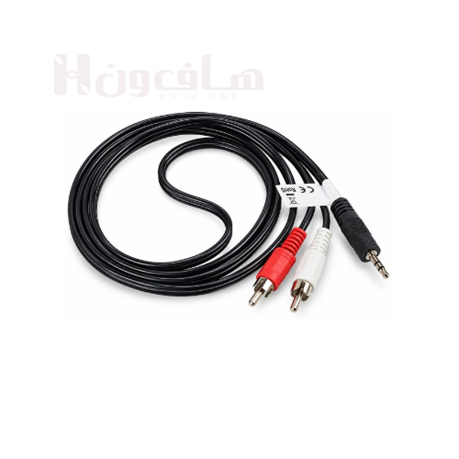 كابل صوت ستيريو لانبيرج Lanberg جاك 3.5 مم إلى 2 RCA ذكر بطول 1.5 متر