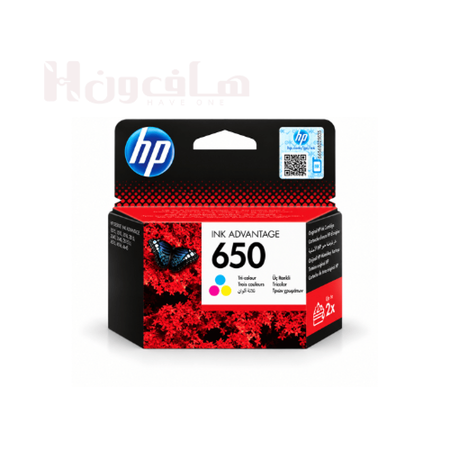 خرطوشة حبر HP 650 أصلية ثلاثية الألوان CZ102AK