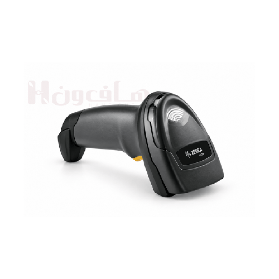 قارئ باركود زيبرا Zebra DS2208 أسود ثنائي الأبعاد 2D مع حامل مكتبي وكا
