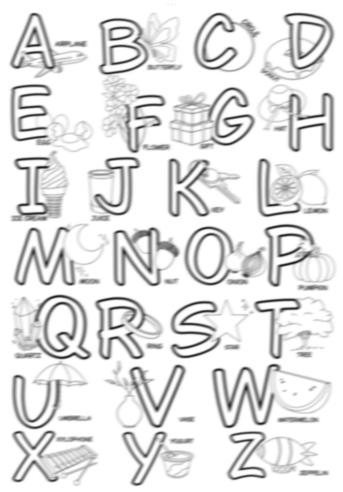 لوحة تلوين الأحرف الانجليزية - Alphabet Coloring Page