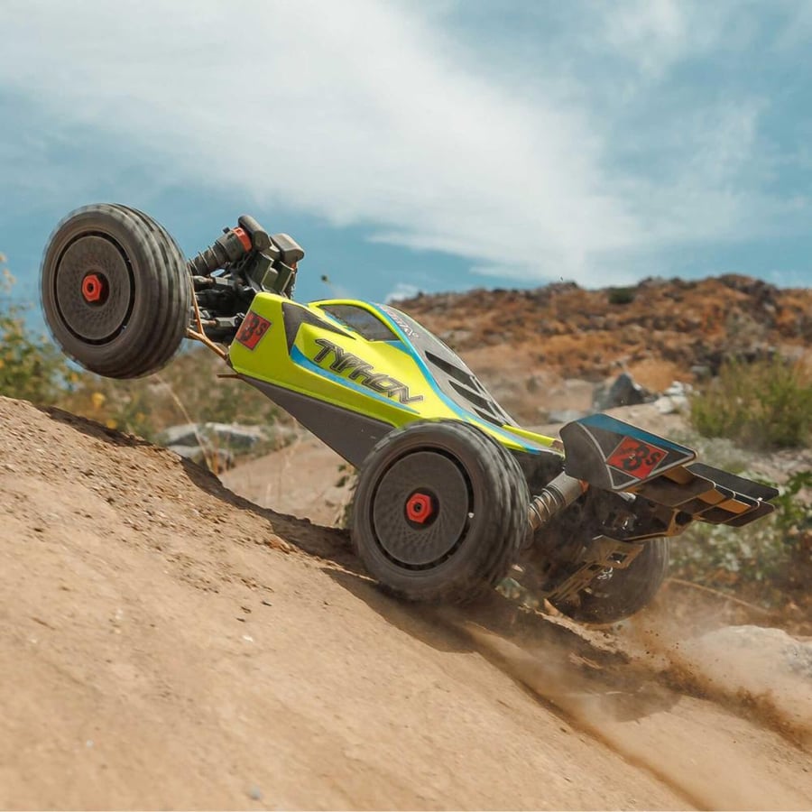 ARA4306V4T2 1/8 TYPHON 223S DSC 4X4 RTR Brushless Buggy, Yellow