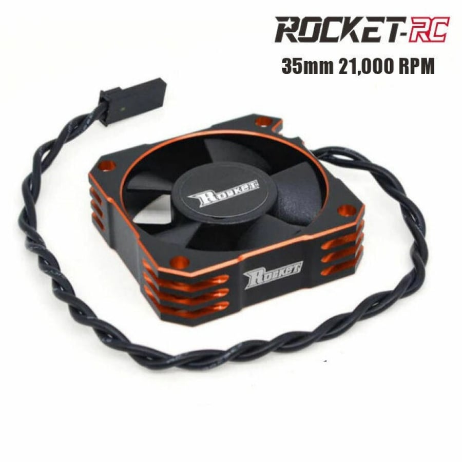 Rocket Orange 35mm Aluminum Cooling Fan 21,000RPM