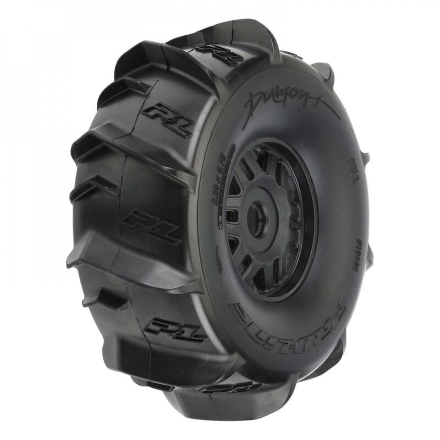 10189-101/7 Dumont Fr/Rr Sand/Snow Mojave Tires Mounted 17mm Blk Whls (2)