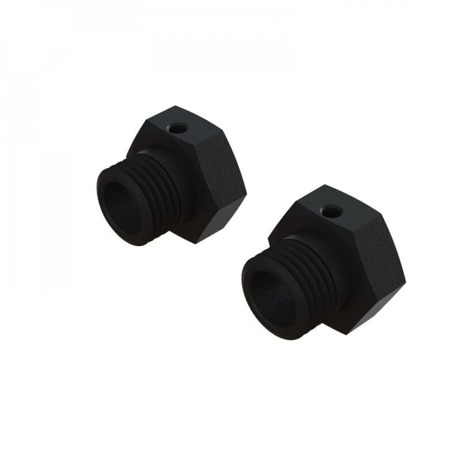 ARA311117 ALUMINUM WHEEL HEX 17MM, 16.5MM THICK, BLACK (2)
