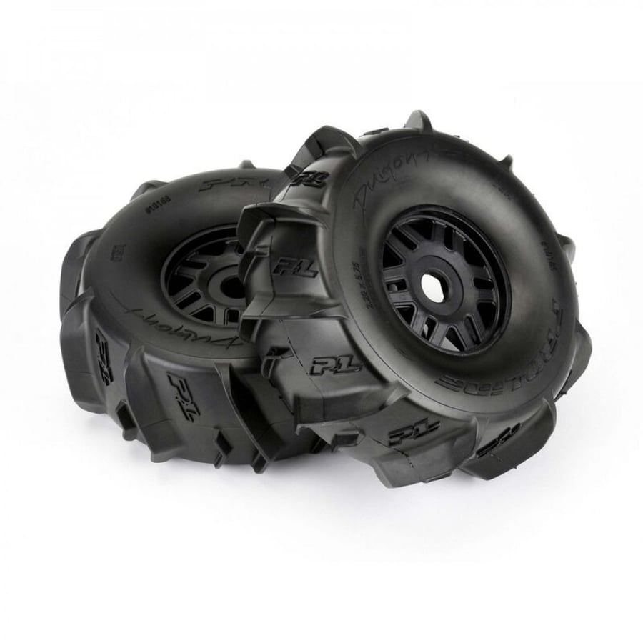 10189-101/7 Dumont Fr/Rr Sand/Snow Mojave Tires Mounted 17mm Blk Whls (2)