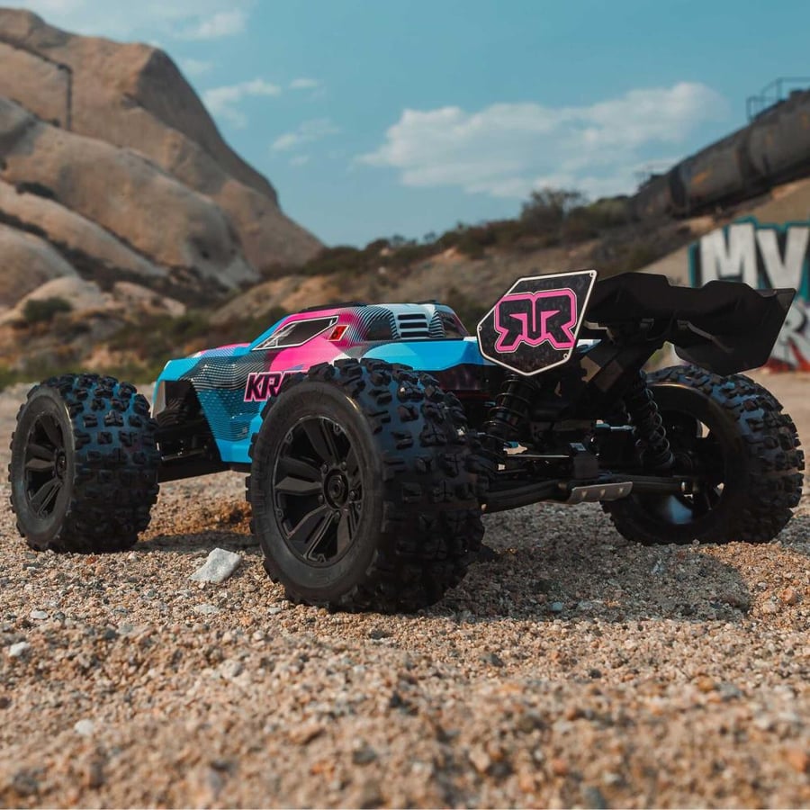 ARA8608V6T2 1/8 KRATON 6S 4X4 RTR Brushless Speed Truck, Blue/Pink