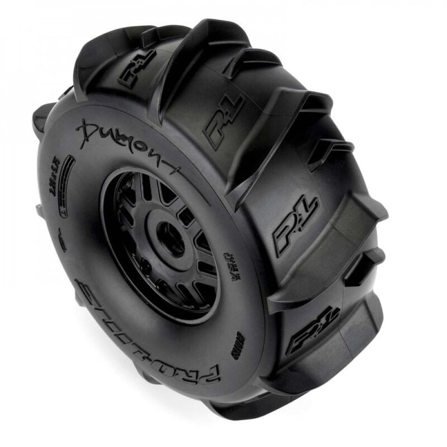 10189-101/7 Dumont Fr/Rr Sand/Snow Mojave Tires Mounted 17mm Blk Whls (2)